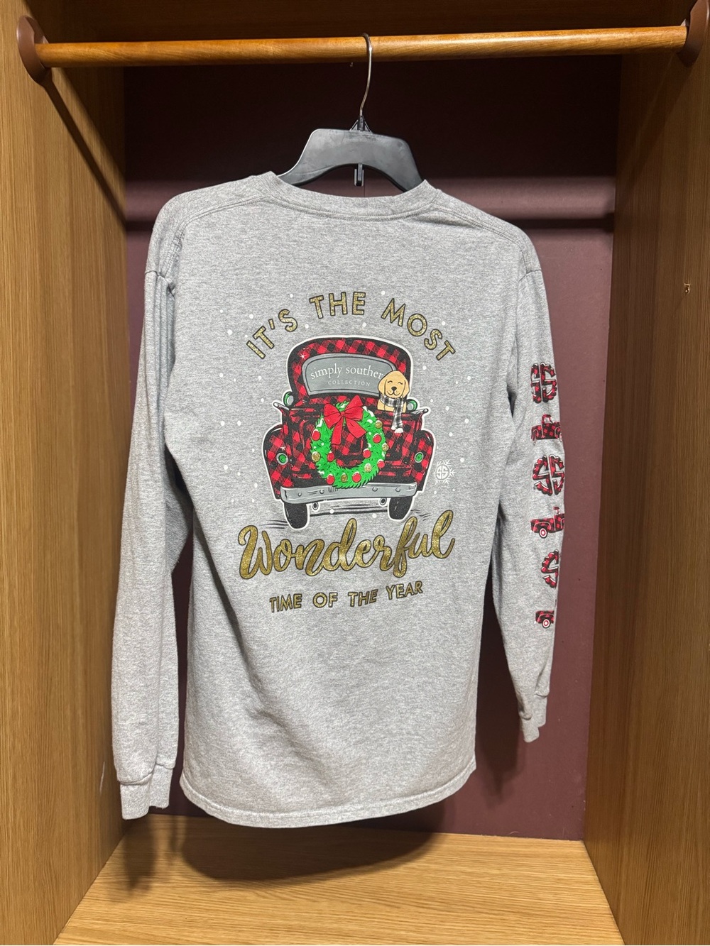 Simply Southern Women’s Medium Christmas Long Sleeve Graphic Tee